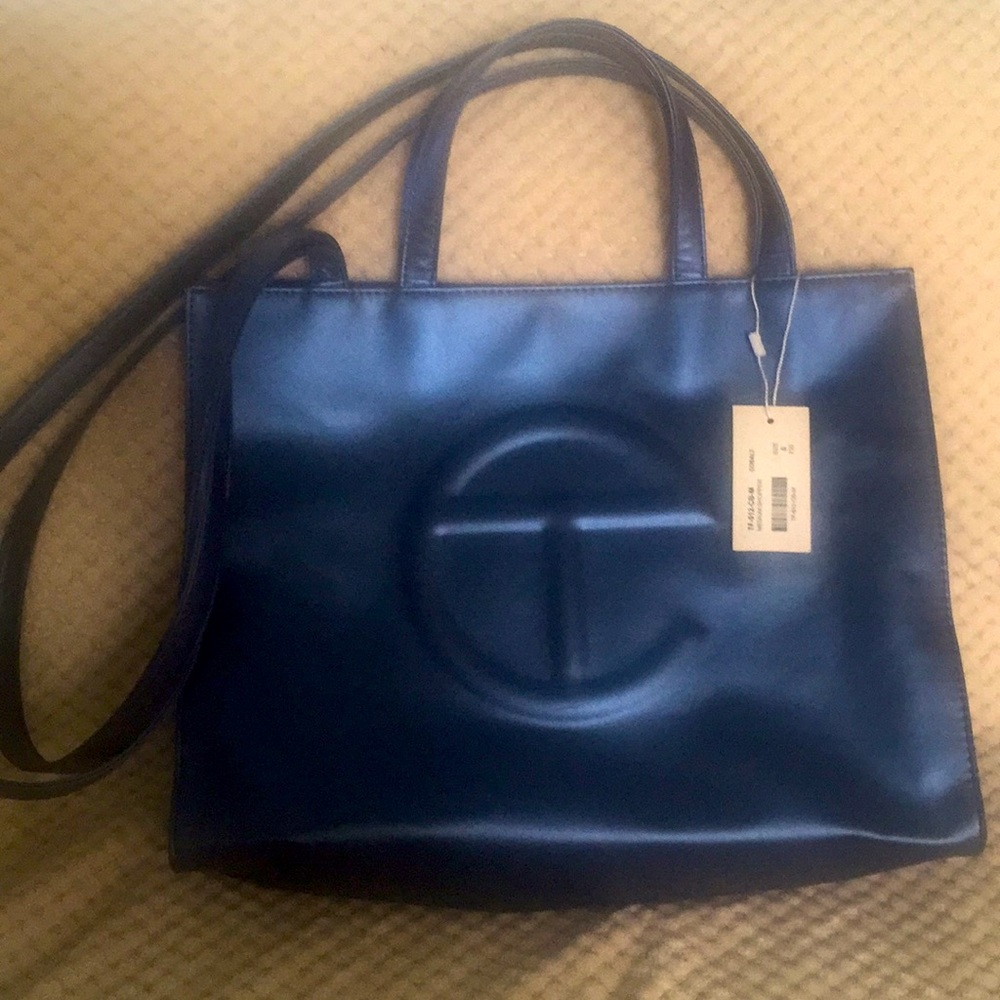 Telfar medium cobalt bag